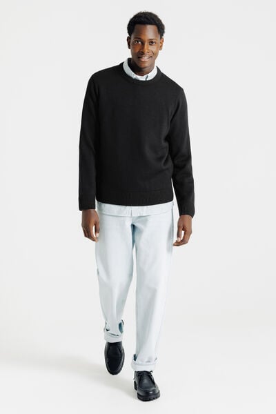 Pull laine col rond Made In France