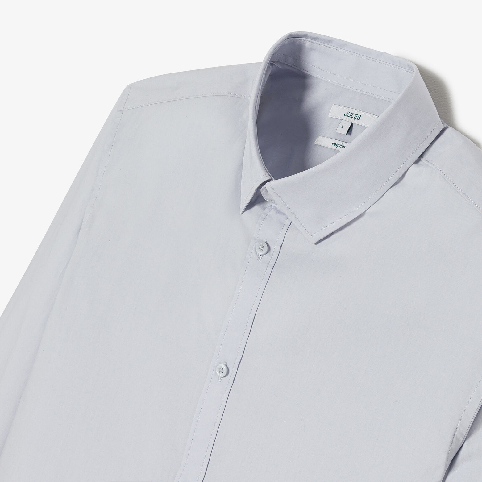 Hemd in katoen met semi Italiaanse kraag