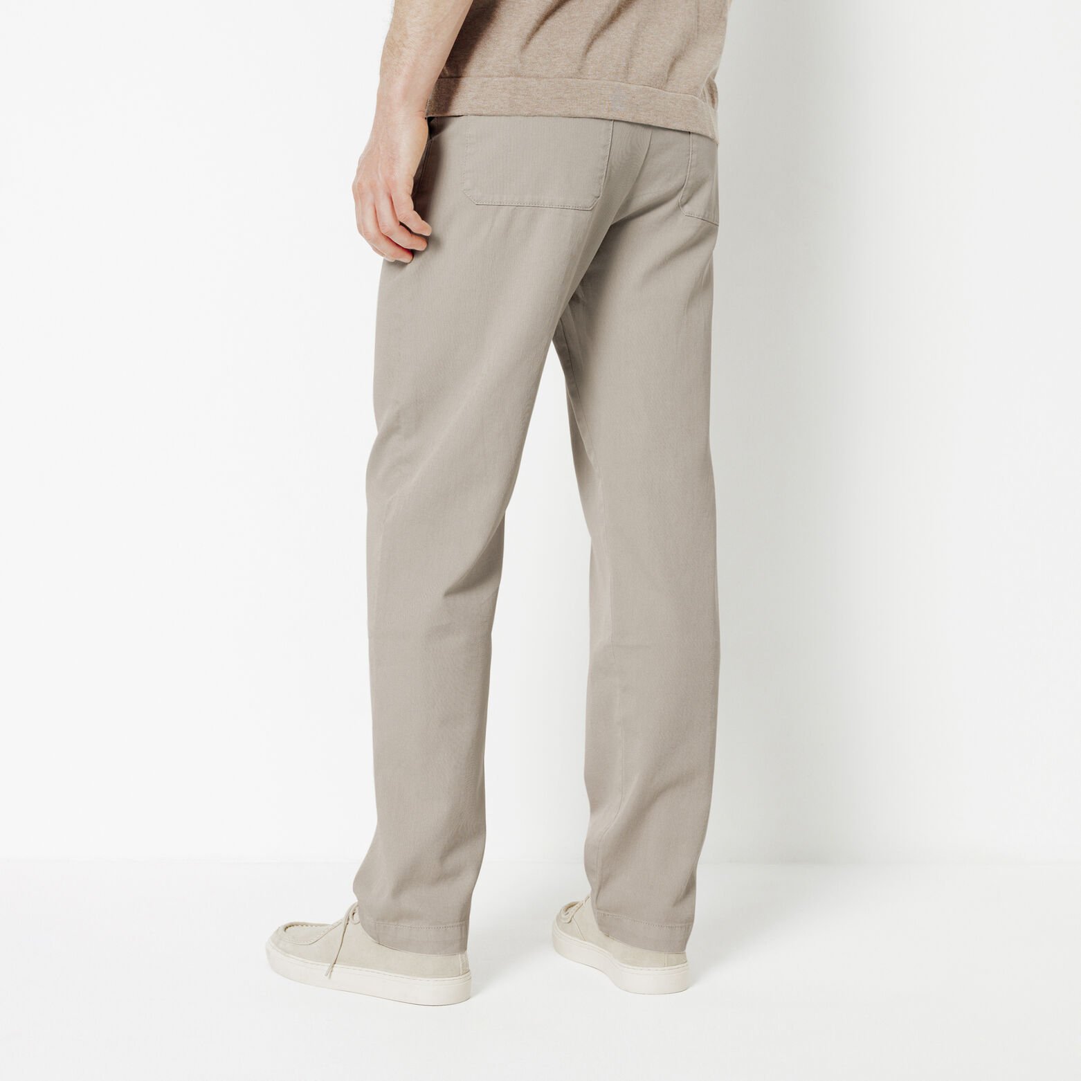 Loose fit chinobroek in katoen en linnen