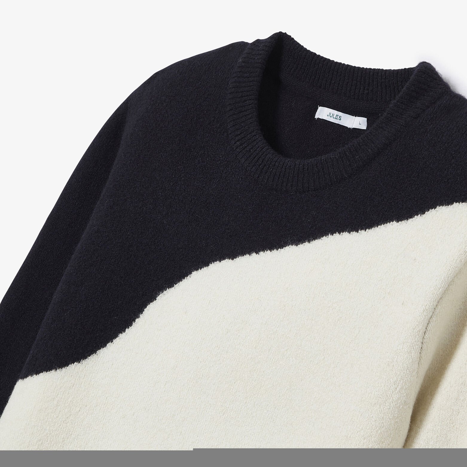 Pull col rond jacquard paysage