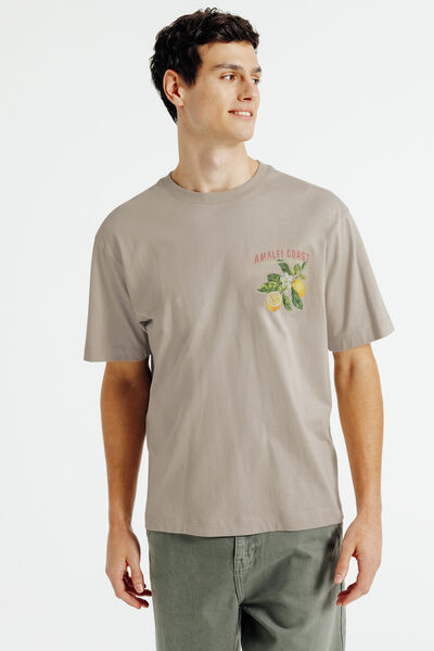 Tee shirt imprim&eacute; devant et dos citron