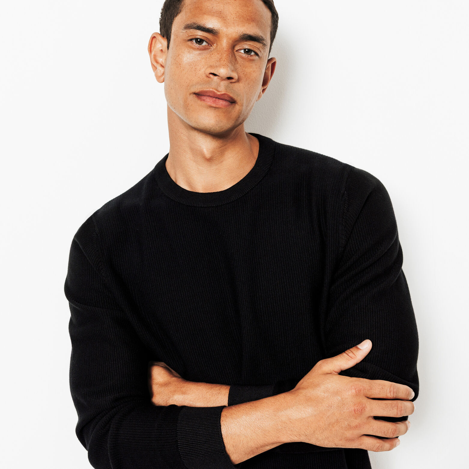 Trui ronde hals in fantasie stekenpatroon