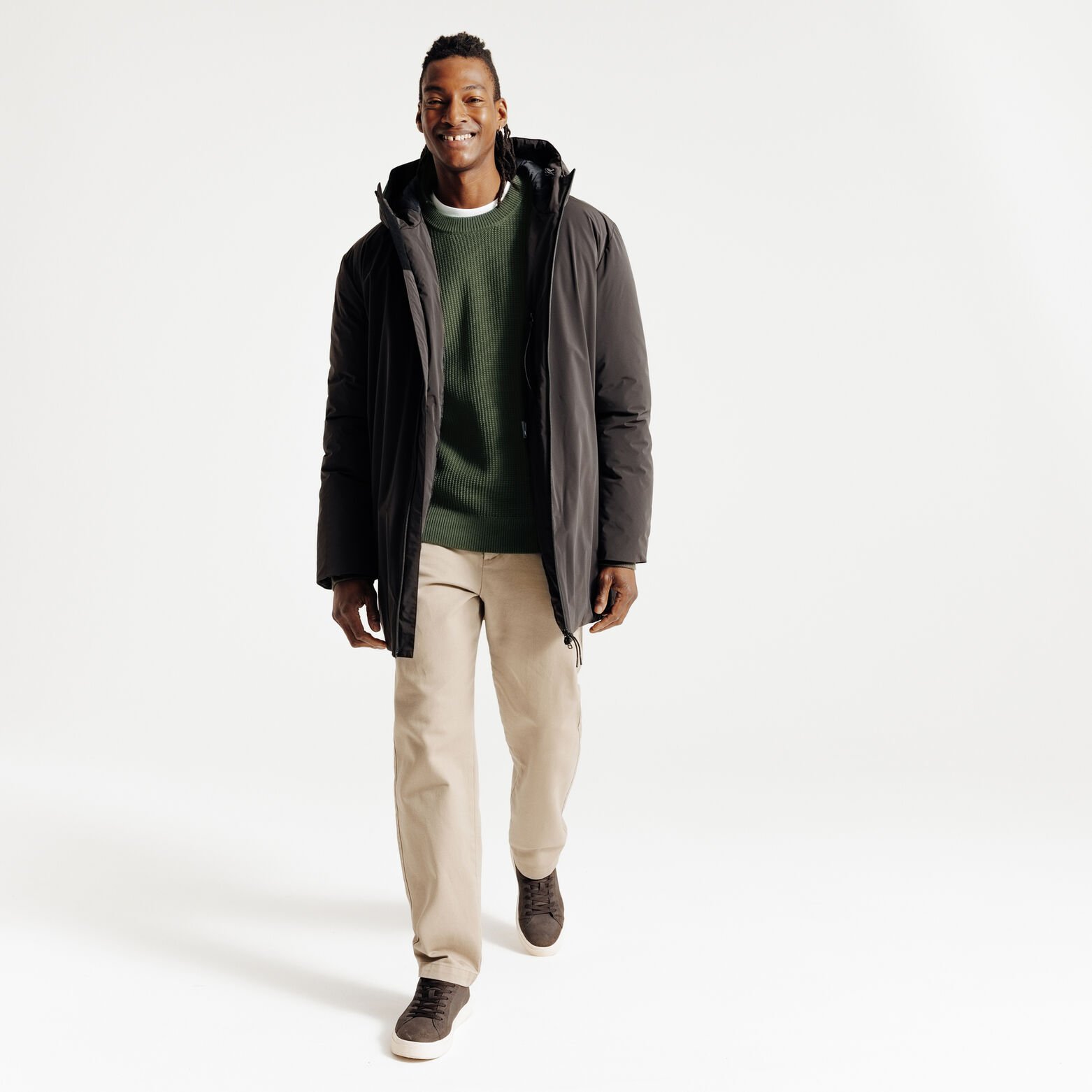 Pull col rond jeux de points fantaisie