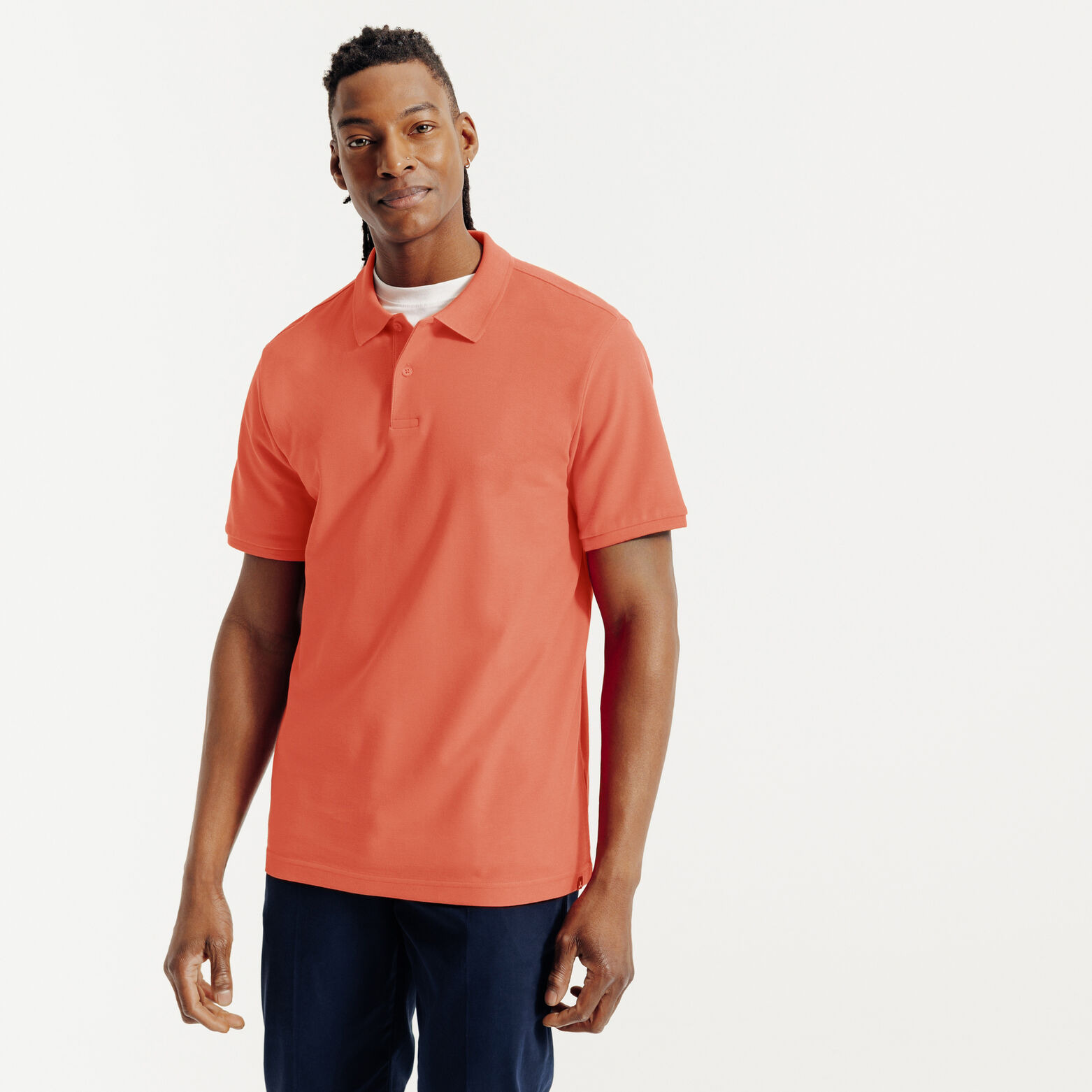 Polo manches courtes piqu&eacute; uni