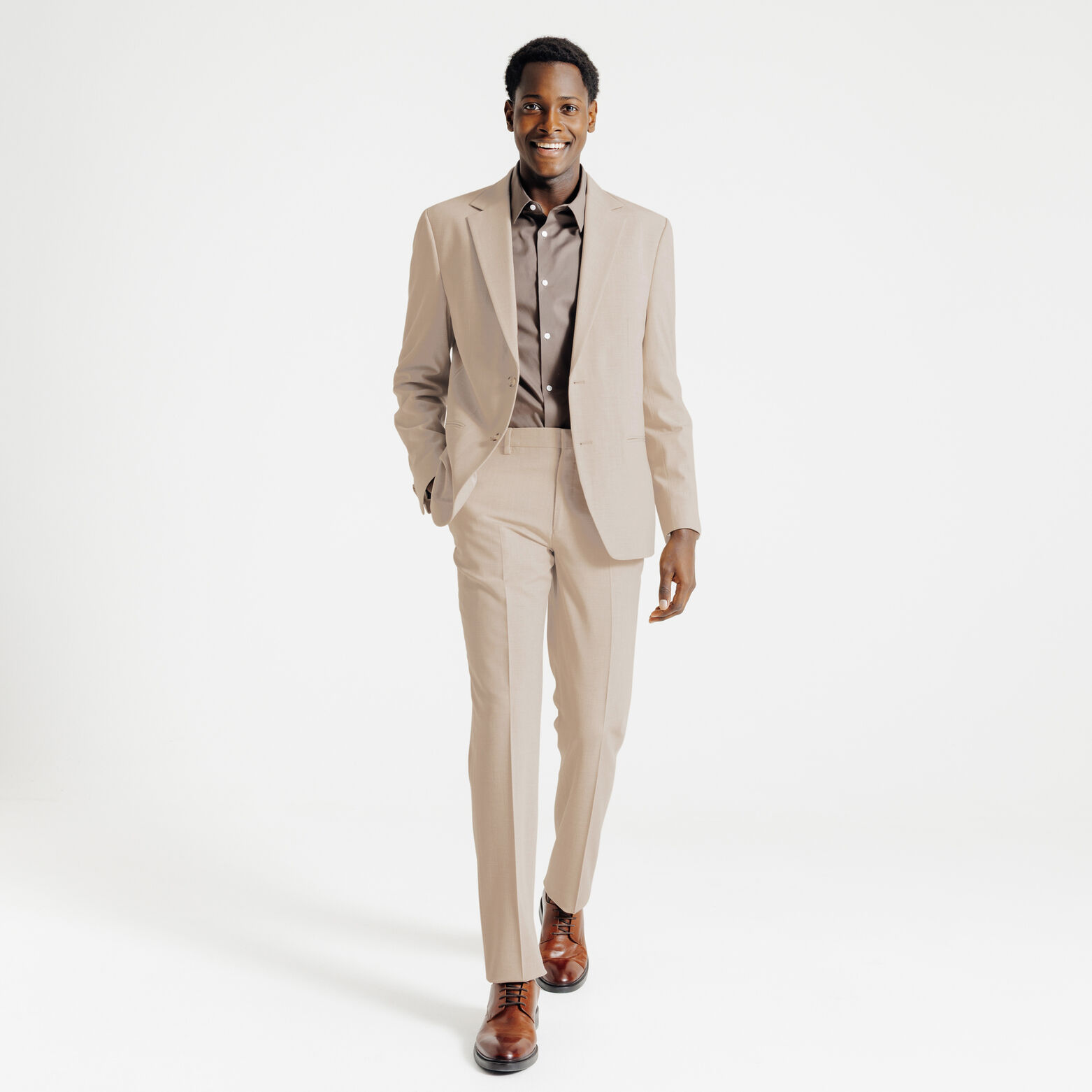 Costume 2 pi&egrave;ces confort bi-ton - Beige