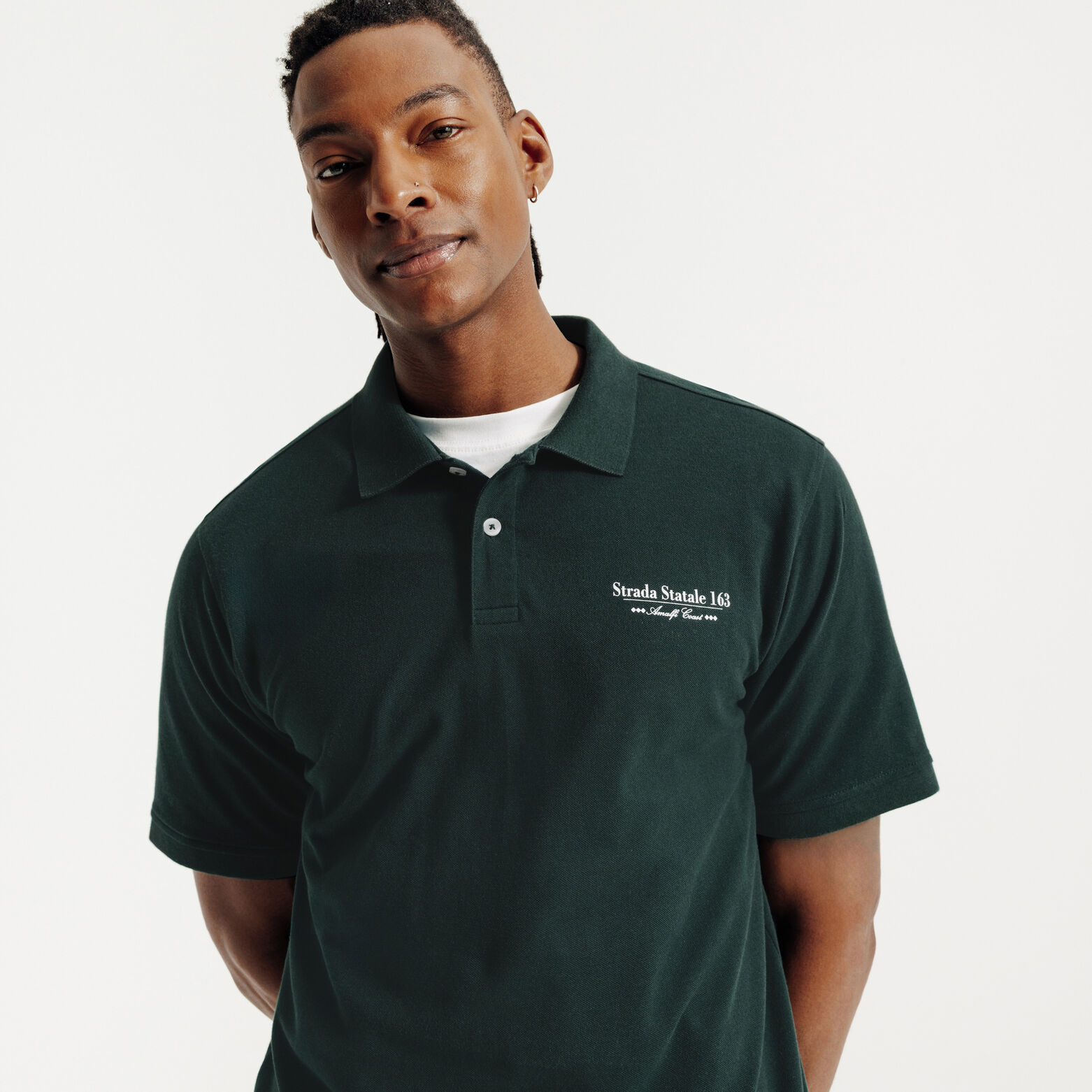 Polo manches courtes imprim&eacute; devant dos