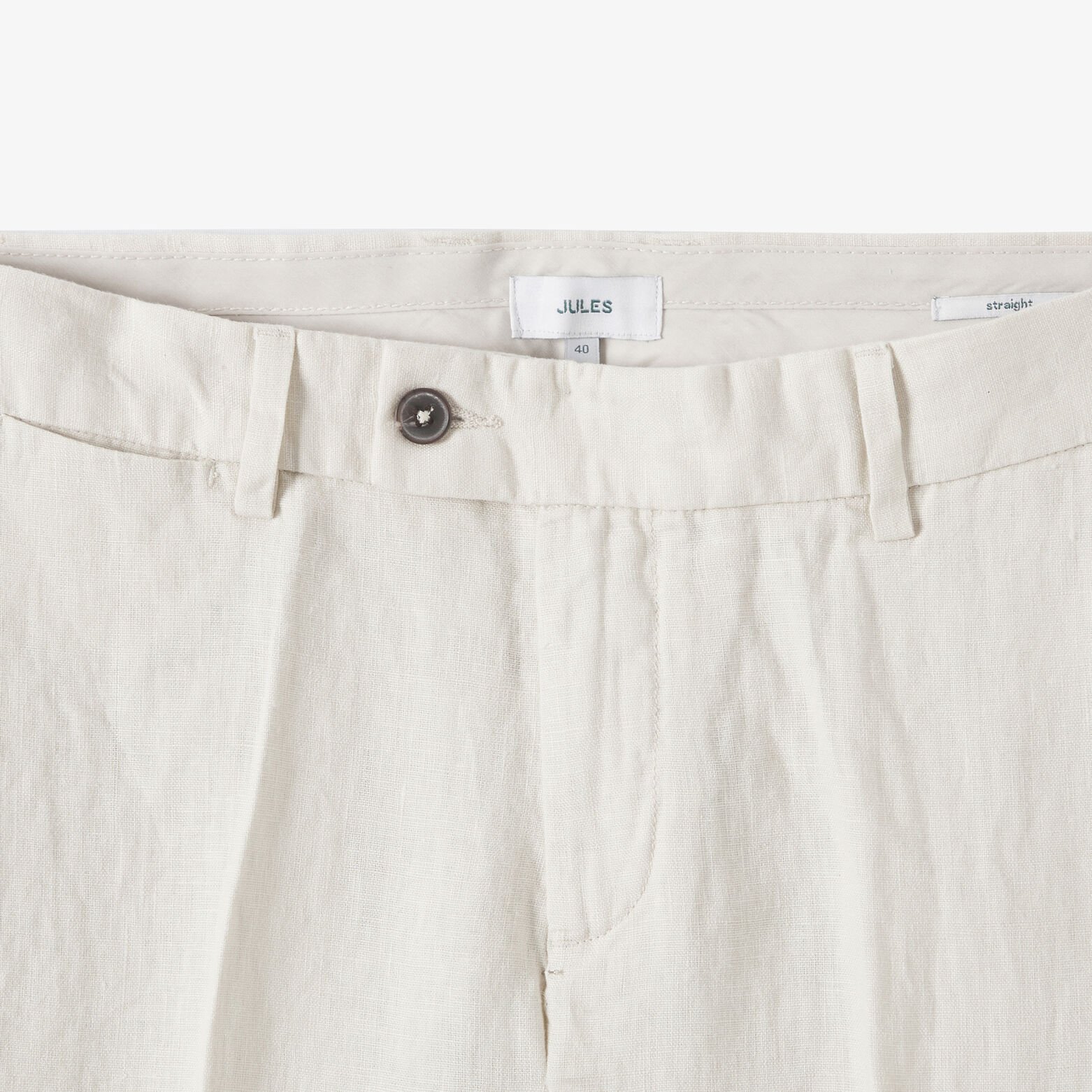 Pantalon chino straight 100% lin