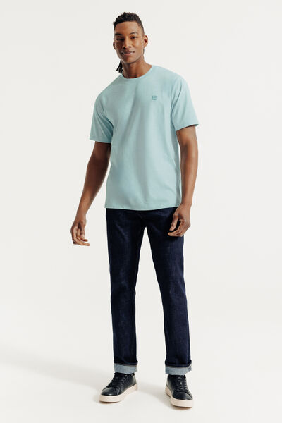 Tee shirt effet microray&eacute; broderie poitrine