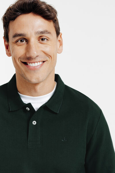 Polo manches longues piqu&eacute; uni