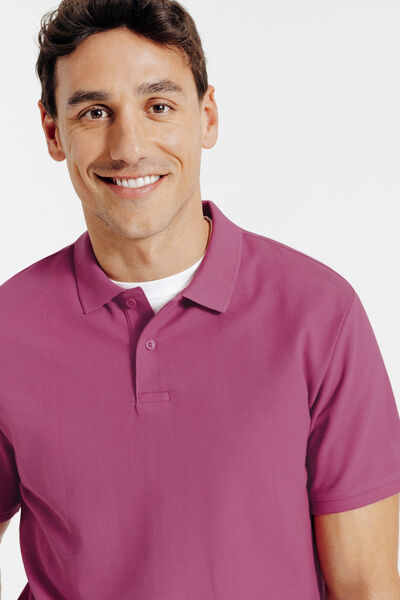 Effen polo in piqu&eacute;katoen met korte mouwen