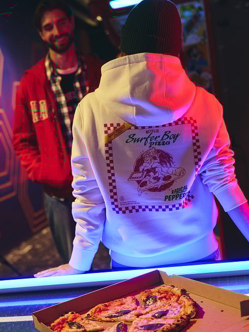 Sweat à capuche pizza