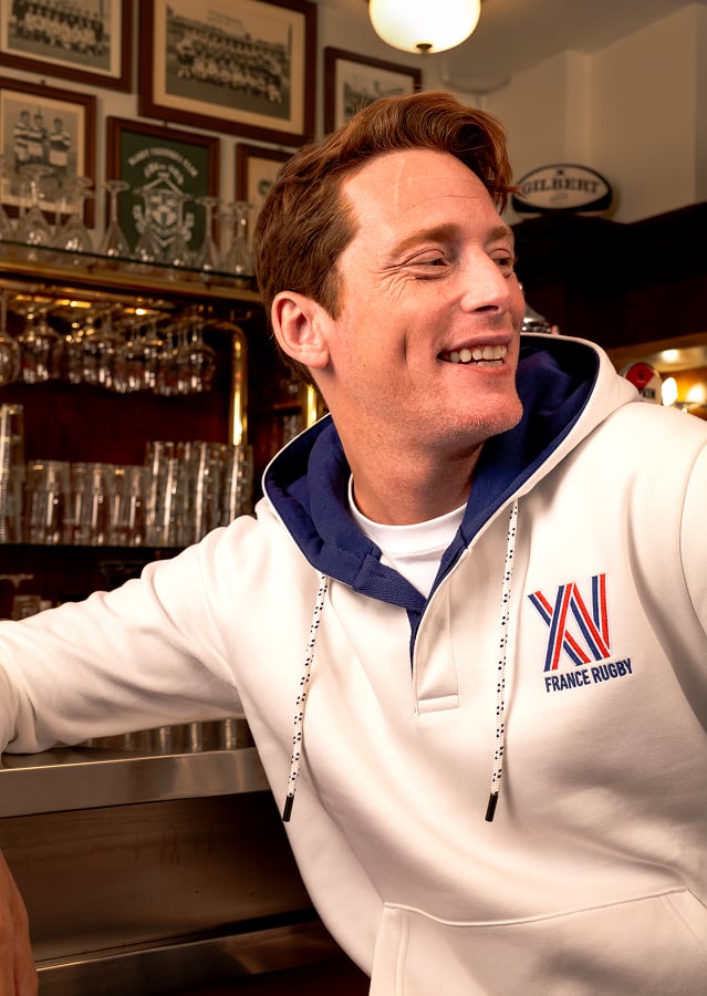 Sweat à capuche brodé licence France Rugby